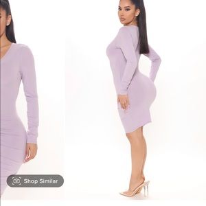 Fashion nova basic long sleeve body in dress